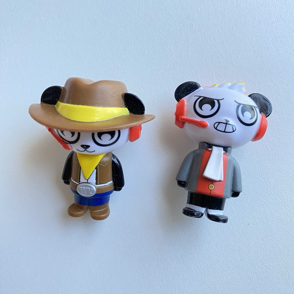 Ryan's World Road Trip Wyoming Delaware 2.5" Figure Cowboy Hat Headset Lot Of 2